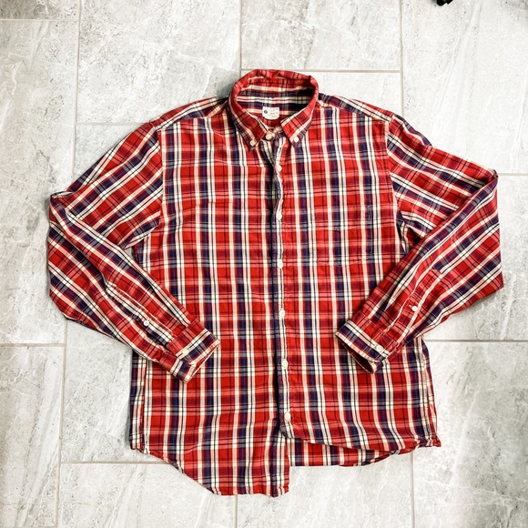 J. Crew Ref Plaid Long Sleeve Button Down Shirt Size Large - Picture 3 of 7